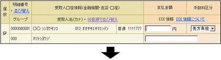 総合振込変更前画面
